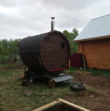 Монтаж бани-бочки №413 от 23.04.2021 в Шумерле